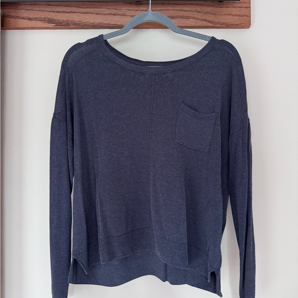 Dark Navy Long Sleeve Sweater scoop neck